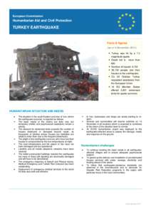 European Commission  Humanitarian Aid and Civil Protection TURKEY EARTHQUAKE