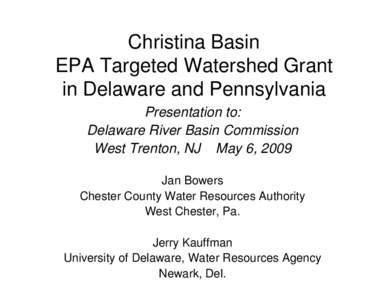 Microsoft PowerPoint - Christina Basin DRBC May[removed]final.ppt