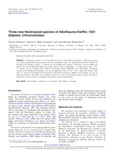 Ann. Limnol. - Int. J. Lim–261 Ó The authors, 2016 DOI: limnAvailable online at: www.limnology-journal.org