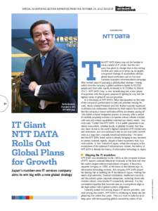 Special Advertising Section REPRINTED FROM THE october 15, 2012 ISSUE OF  IN PARTNERSHIP WITH T Toshio Iwamoto,