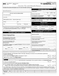 Income Tax and Benefit Return - T1 GENERAL 2014