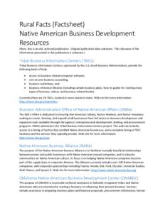 Native Americans in the United States / Business organizations / National Small Business Week / New York State Small Business Development Center / Business / Small Business Administration / Small business