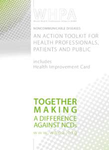 World Health Professions Alliance WHPA  noncommunicable diseases An Action Toolkit for health professionals,