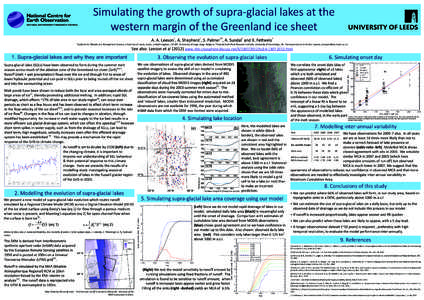 Simulating the growth of supra-glacial lakes at the western margin of the Greenland ice sheet 1 1