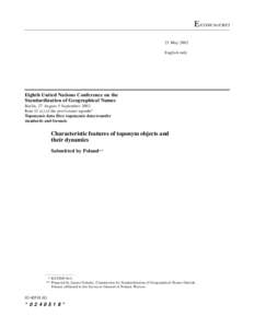 E/CONF.94/CRP.5 23 May 2002 English only Eighth United Nations Conference on the Standardization of Geographical Names