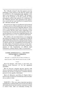 ****************************************************** The ‘‘officially released’’ date that appears near the beginning of each opinion is the date the opinion will be published in the Connecticut Law Journal or 