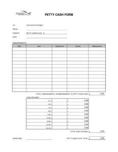 PETTY CASH FORM  TO: ACCOUNTS PAYABLE