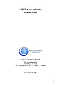 COPIE 2 Access to Finance Baseline Study European Microfinance Network 103 Rue de Vaugirard[removed]Paris - FRANCE