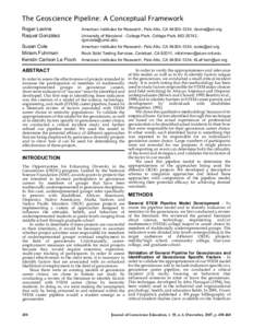 The Geoscience Pipeline: A Conceptual Framework Roger Levine Raquel González American Institutes for Research, Palo Alto, CA[removed], [removed]