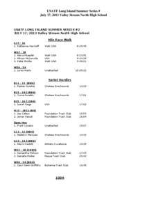 USATF Long Island Summer Series # July 17, 2013 Valley Stream North High School