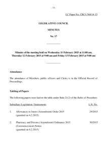 - 73 -  LC Paper No. CB[removed]LEGISLATIVE COUNCIL MINUTES