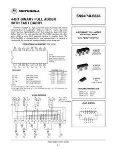 SN54/74LS83A 4-BIT BINARY FULL ADDER WITH FAST CARRY