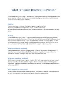 What is “Christ Renews His Parish