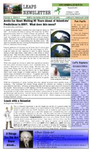 LEAPS NEWSLETTER VOLUME 2, ISSUE 3 UPCOMING EVENTS