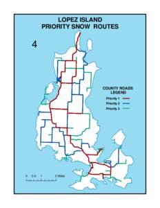 LOPEZ ISLAND PRIORITY SNOW ROUTES 4 COUNTY ROADS LEGEND