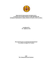 Politics / Government / Devolution / Papua New Guinea / Governance / West Papua / Non-governmental organization / Papua / Outline of Papua New Guinea / Political science / Decentralization / Organizational theory