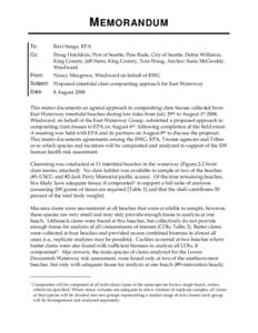 Memorandum: Proposed Intertidal Clam Compositing Approach for East Waterway