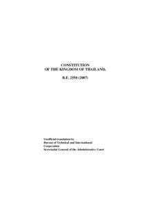 Asia / Government of Thailand / Constitution of India / National Assembly of Thailand / Bhumibol Adulyadej / Directive Principles in India / Constitution / Thai political party dissolution charges / Thailand / Constitution of Thailand / Government