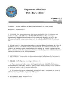 DoD Instruction[removed], January 8, 2009