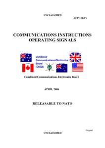 UNCLASSIFIED ACP 131 (F) COMMUNICATIONS INSTRUCTIONS ACP 131SIGNALS (F)