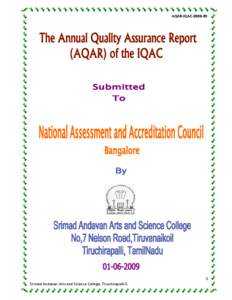 AQAR-IQAC[removed]Srimad Andavan Arts and Science College, Tiruchirapalli-5.  AQAR-IQAC[removed]