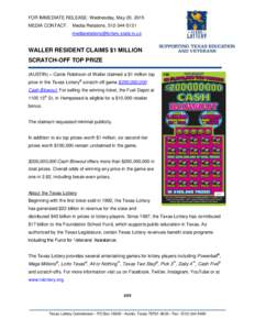Monopolies / Georgia Lottery / Economy of Texas / Texas Lottery / Colorado Lottery / Powerball / Mega Millions / National Lottery / Lottery / State governments of the United States / Gambling / Economy of the United States