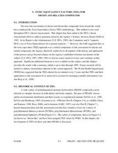 9. TOXIC EQUIVALENCY FACTORS (TEFs) FOR DIOXIN AND RELATED COMPOUNDS 9.1. INTRODUCTION