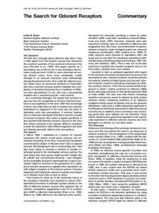 Cell, Vol. S116, S117–S119, January 23, 2004 Copyright 2004 by Cell Press  The Search for Odorant Receptors