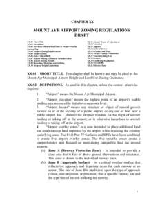CHAPTER XX  MOUNT AYR AIRPORT ZONING REGULATIONS DRAFT XX.01 Short Title XX.02 Definitions