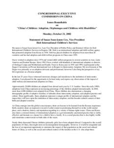 International adoption / Adoption in the United States / Korean adoptee / China Center of Adoption Affairs / Disruption / Language of adoption / One-child policy / International adoption of South Korean children / Adoption / Family / Family law