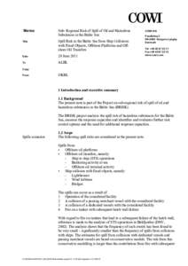 Memo Title Sub- Regional Risk of Spill of Oil and Hazardous Substances in the Baltic Sea Spill Risk in the Baltic Sea from Ship Collisions