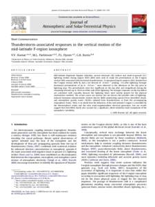 ARTICLE IN PRESS Journal of Atmospheric and Solar-Terrestrial Physics[removed]–793 Contents lists available at ScienceDirect  Journal of