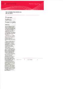 Press Olipping  The Auslroliqn Finonciol RevÍew 28 June,2012  A secuïe