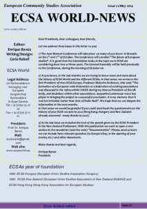 European Community Studies Association  Issue 21/May 2014 ECSA WORLD-NEWS www.ecsaworld.eu
