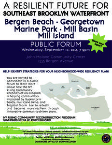 A RESILIENT FUTURE FOR  SOUTHEAST BROOKLYN WATERFRONT Bergen Beach · Georgetown Marine Park · Mill Basin