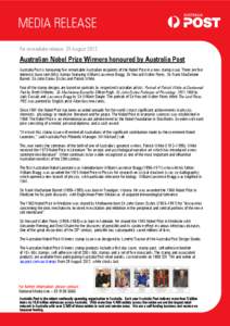 MEDIA RELEASE For immediate release: 24 August 2012