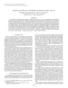 The Astronomical Journal, 133:284Y289, 2007 January # 2007. The American Astronomical Society. All rights reserved. Printed in U.S.A. METHANE AND ETHANE ON THE BRIGHT KUIPER BELT OBJECT 2005 FY9 M. E. Brown,1 K. M. Barku