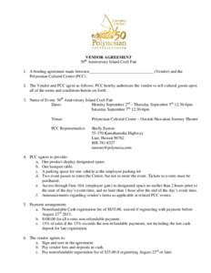 vendor agreement for 50th 2013.