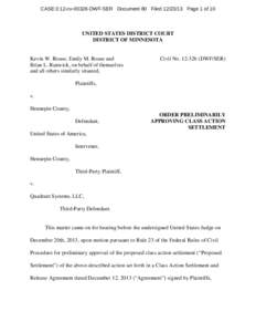 CASE 0:12-cv[removed]DWF-SER Document 80 Filed[removed]Page 1 of 10  UNITED STATES DISTRICT COURT DISTRICT OF MINNESOTA  Kevin W. Rouse, Emily M. Rouse and