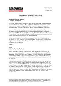 PRESS RELEASE 02 May 2009