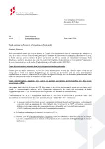 Aux entreprises formatrices du canton du Valais Réf. E-mail