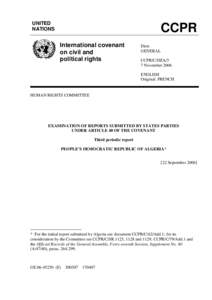 UNITED NATIONS CCPR International covenant on civil and