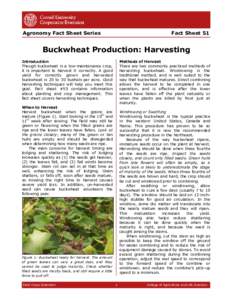 Agronomy Fact Sheet Series  Fact Sheet 51 Buckwheat Production: Harvesting Introduction