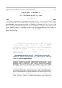 Boletín Oficial de la Provincia de Santa Cruz de Tenerife núm. 134, viernes 10 de octubre de[removed]CABILDO INSULAR DE LA PALMA O.A. Consejo Insular de Aguas de La Palma