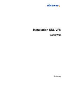 Installation SSL VPN SonicWall Anleitung  Installation SSL VPN