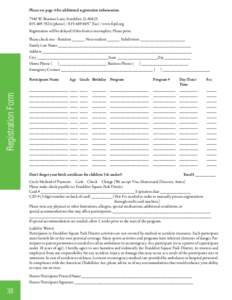 Please see page 4 for additional registration information[removed]W. Braemar Lane, Frankfort, IL[removed]3524 (phone[removed] (fax) / www.fspd.org Registration will be delayed if this form is incomplete. Pleas