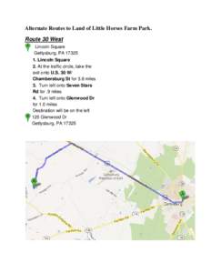 Microsoft Word - Alternate Routes to Land of Little Horses Farm Park from the square in Gettysburg