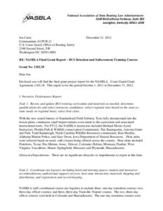 National Association of State Boating Law Administrators 1648 McGrathiana Parkway, Suite 360  Lexington, Kentucky 40511‐1338  Joe Carro Commandant (G-PCB-2)