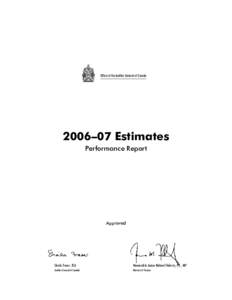 Office of the Auditor General of Canada—2006–07 Estimates