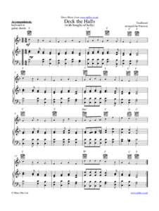 Sheet Music from www.mfiles.co.uk  Deck the Halls Accompaniment: keyboard or